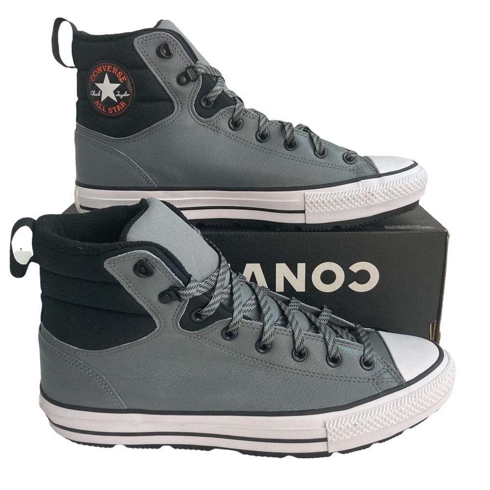 Converse Gray and Black High-Top Sneakers